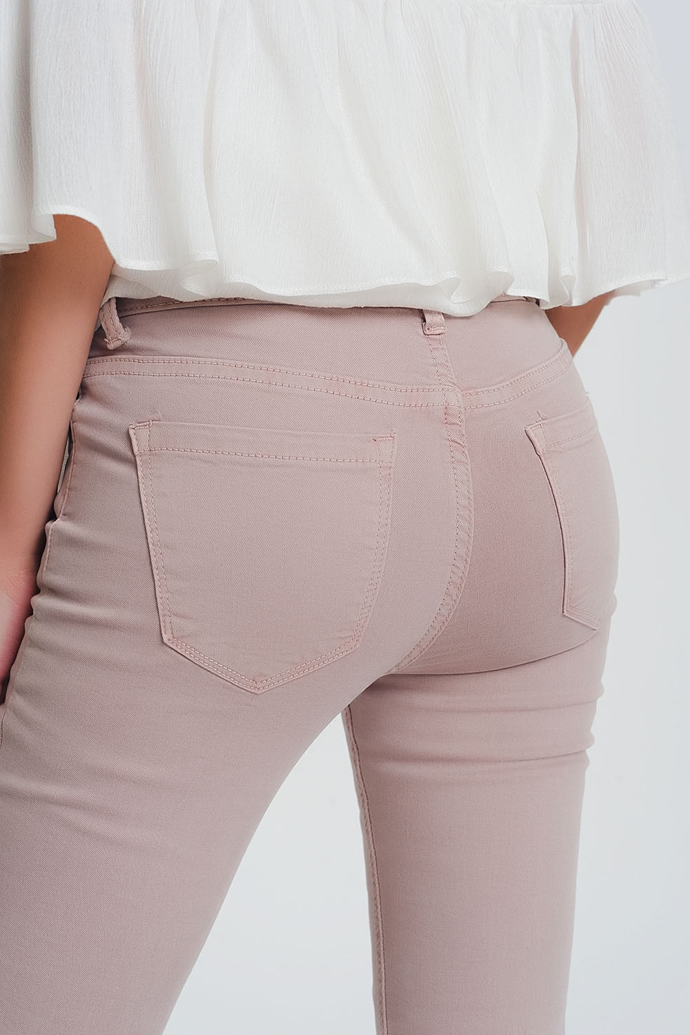 High waisted super skinny pants in pink Q2 Jeans BoutiqueLua