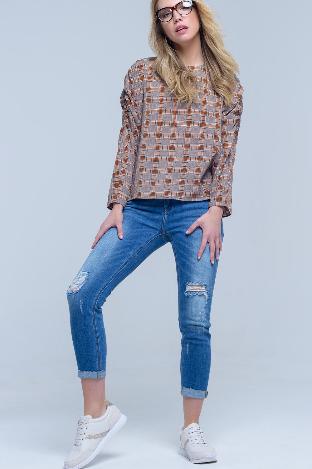 Jean skinny with rips on the legs Q2 Jeans BoutiqueLua