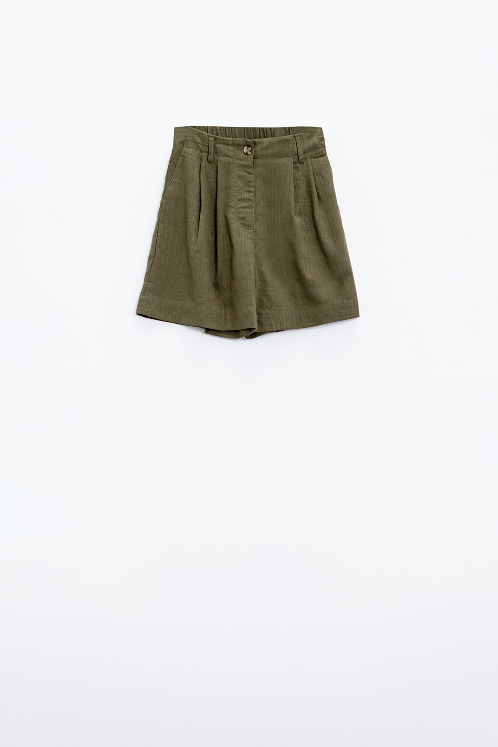 Khaki Shorts With Pockets And Elastic Waist Q2 Pants BoutiqueLua