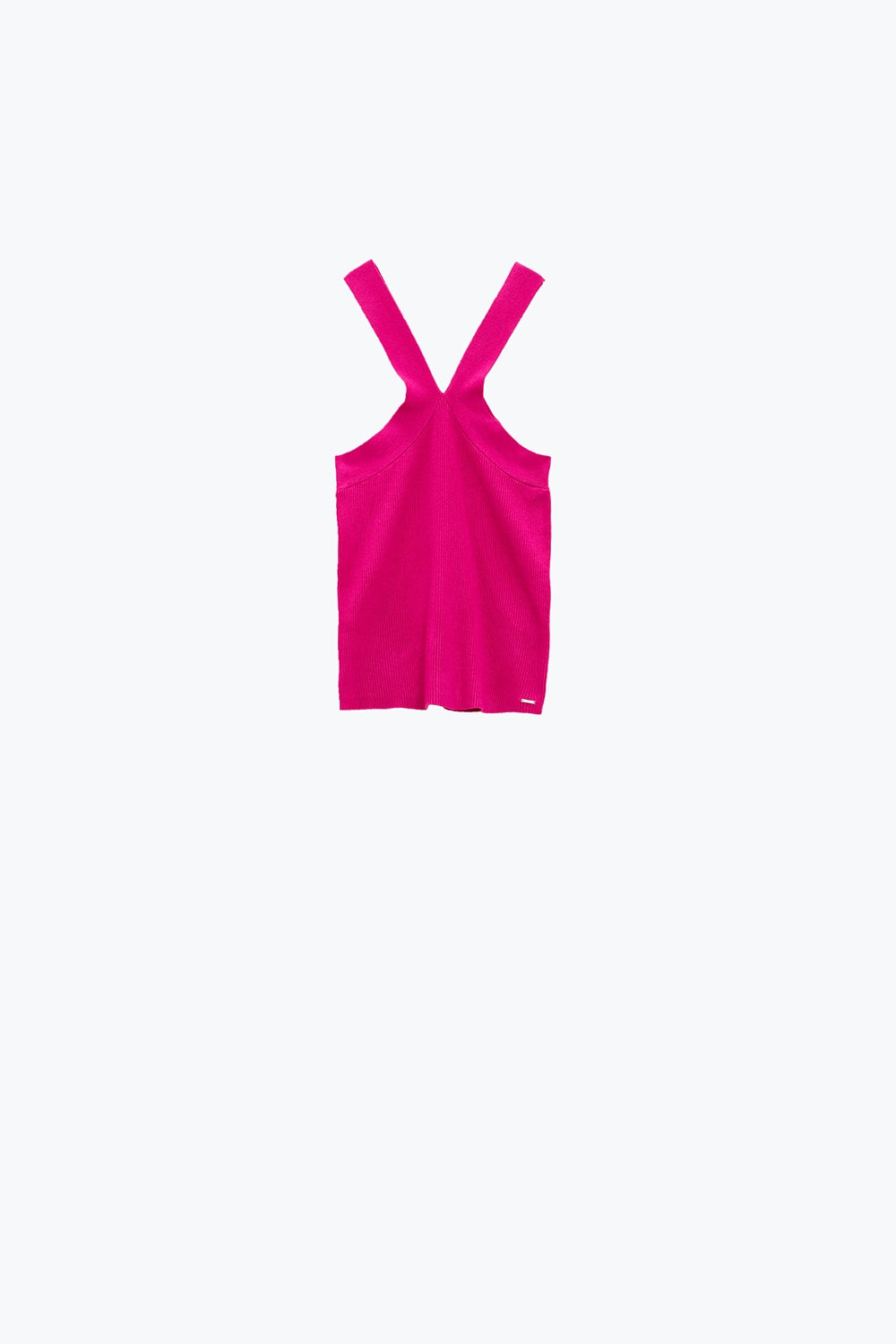 Knitted Cross Front Cropped Top in Fuchsia Q2 Sweaters BoutiqueLua