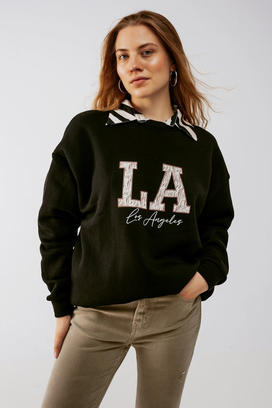 Q2 LA oversized sweat in black