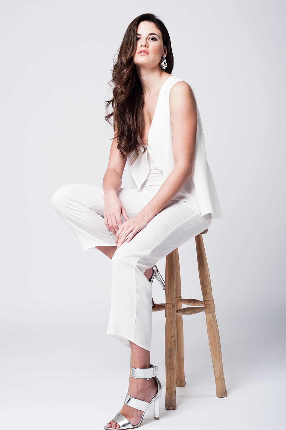 Layered white midi jumpsuit Q2 Dresses BoutiqueLua