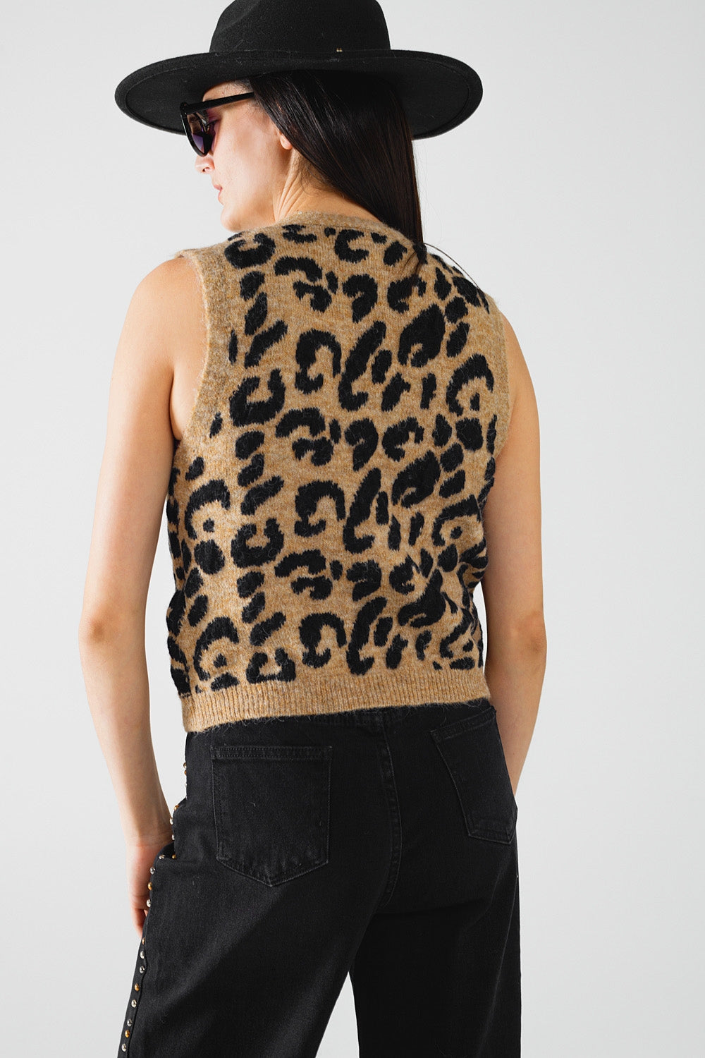 leopard print knitted vest Q2 Sweaters BoutiqueLua