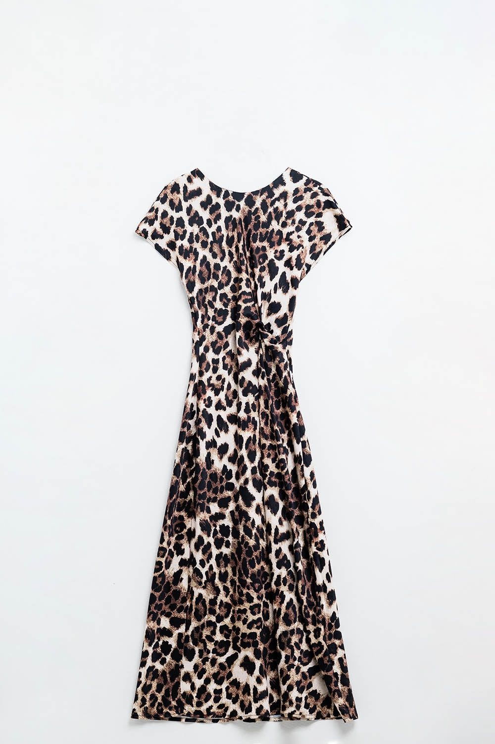 Leopard print maxi dress with knotted detail at the waist Q2 Dresses BoutiqueLua