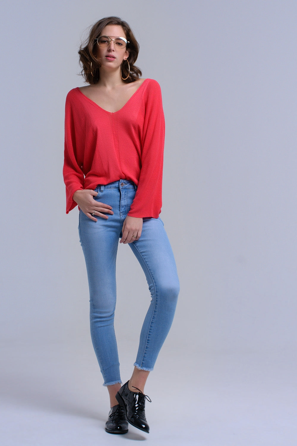 Light blue skinny jeans with fringes Q2 Jeans BoutiqueLua