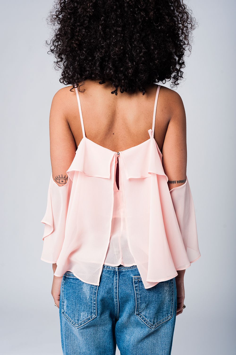 Light pink cold shoulder top Q2 Shirts BoutiqueLua