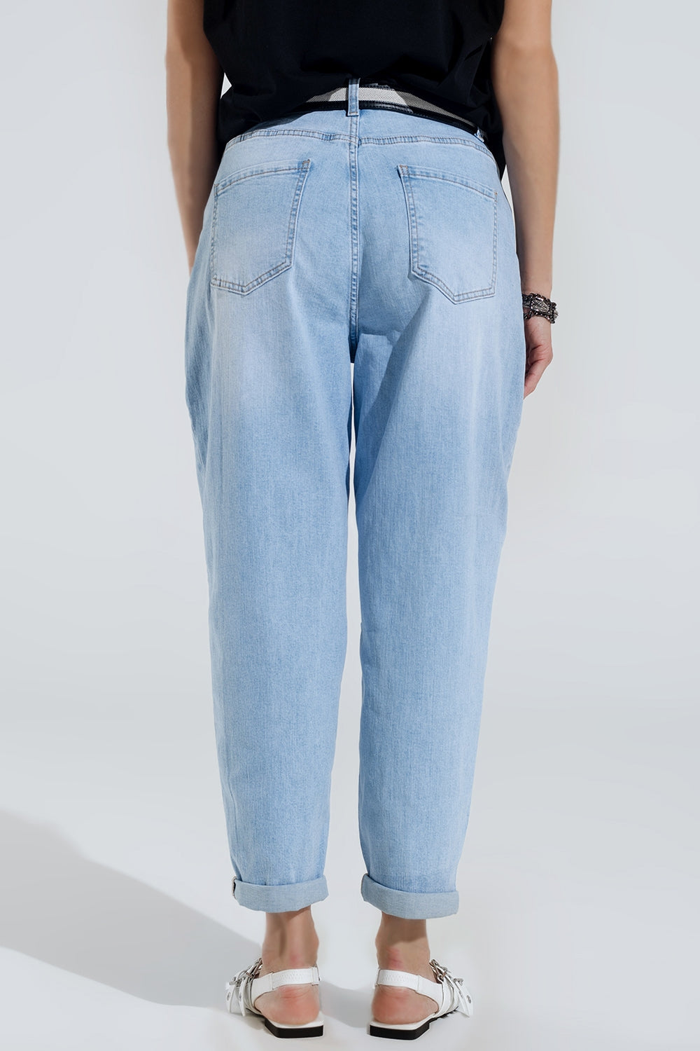 Light Was Mom Jeans Wih Side Pockets Q2 Jeans BoutiqueLua