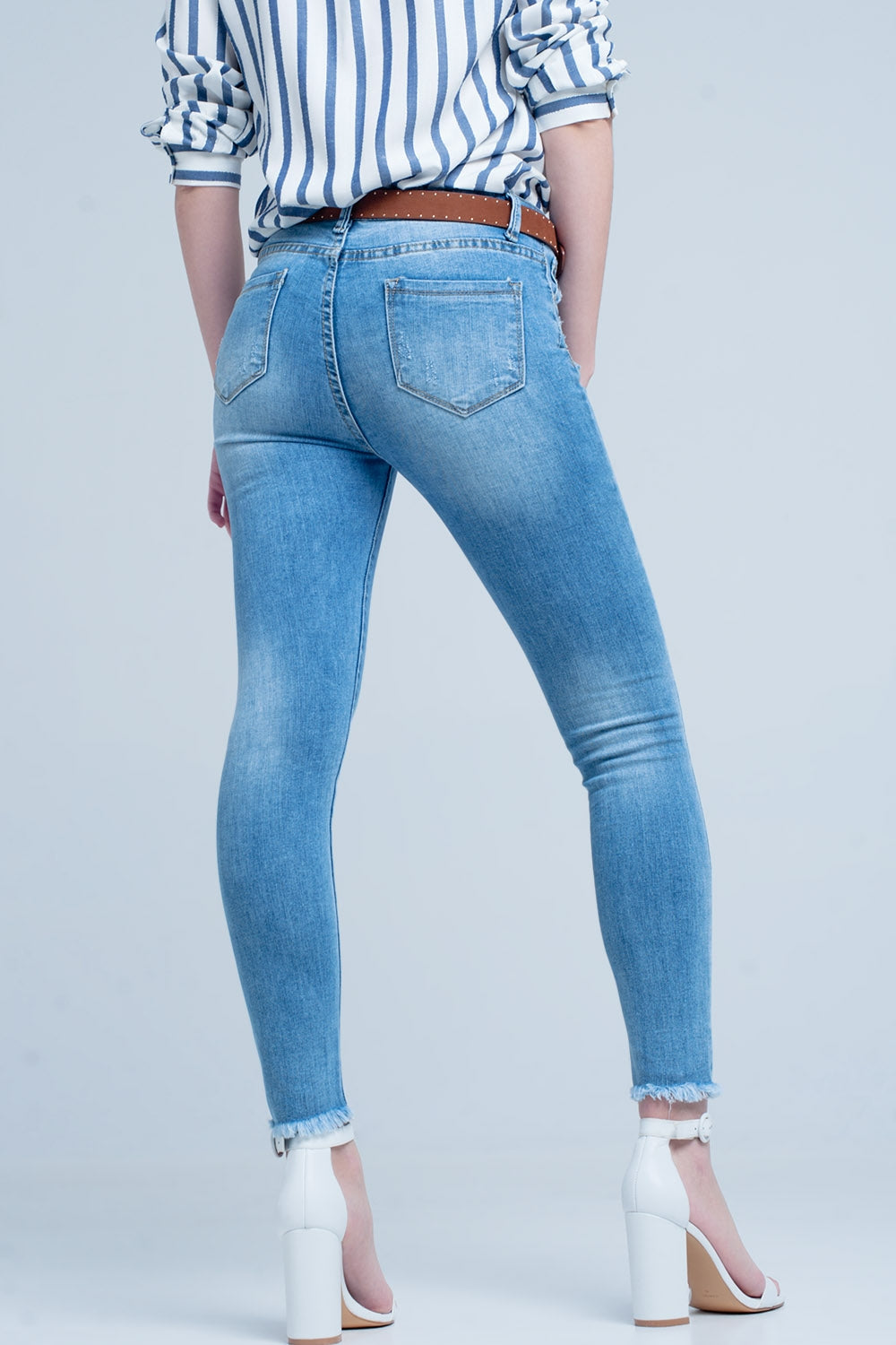 light wash skinny jean in blue Q2 Jeans BoutiqueLua