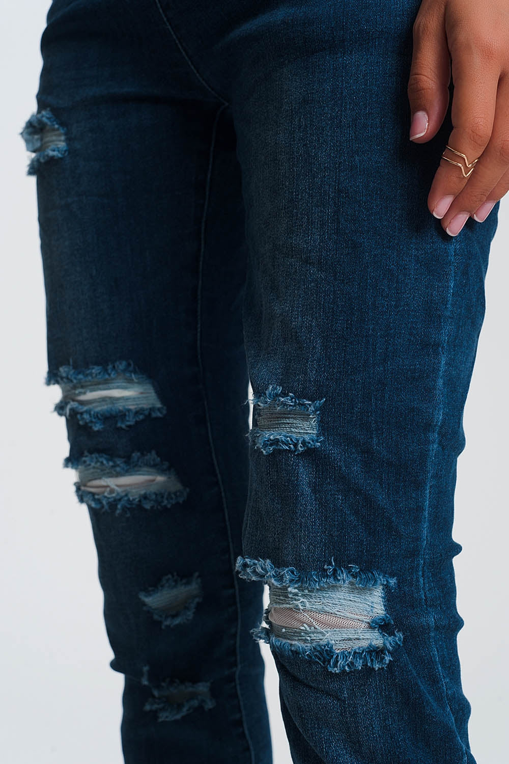 Lightweight jogger jeans in dark denim Q2 Jeans BoutiqueLua