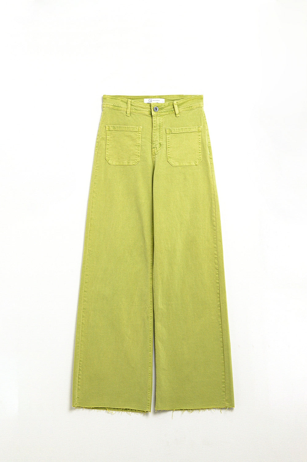 Lime Green Straight Leg Jeans With Front Pockets