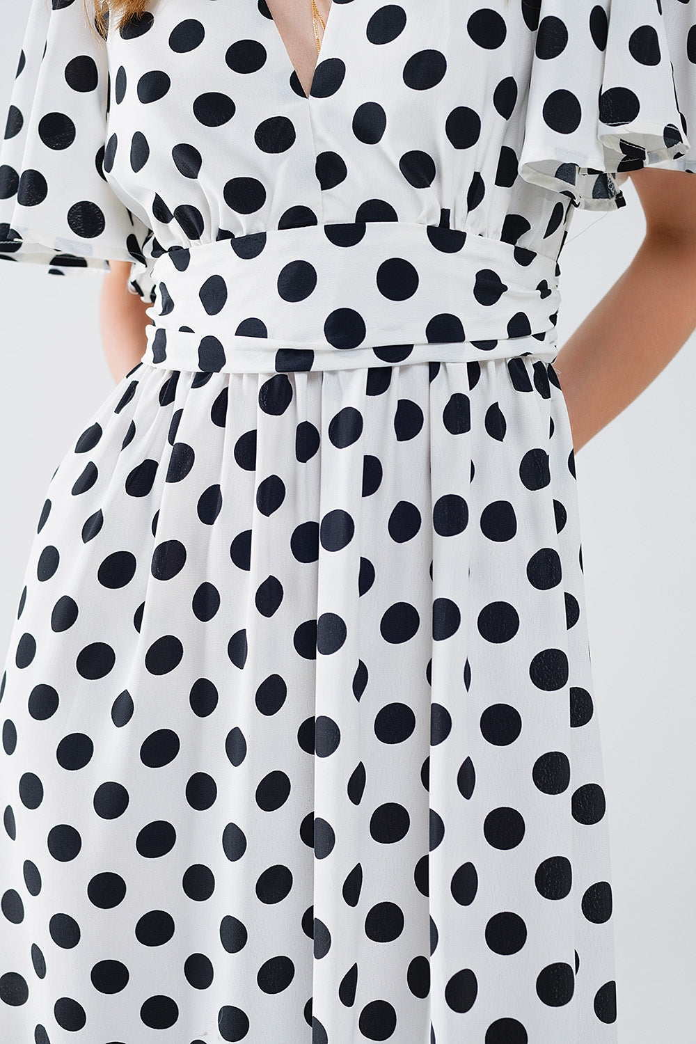 Maxi polka dot dress with open back detail Q2 Dresses BoutiqueLua