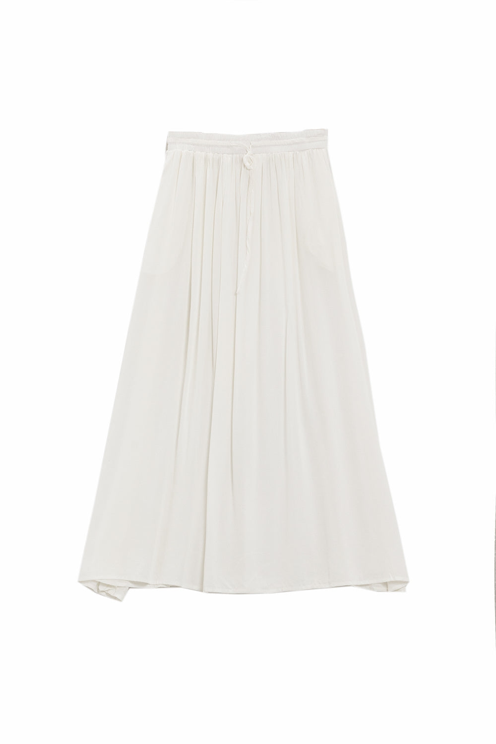 Maxi skirt in white fluid fabric with elastic waist Q2 Skirts BoutiqueLua