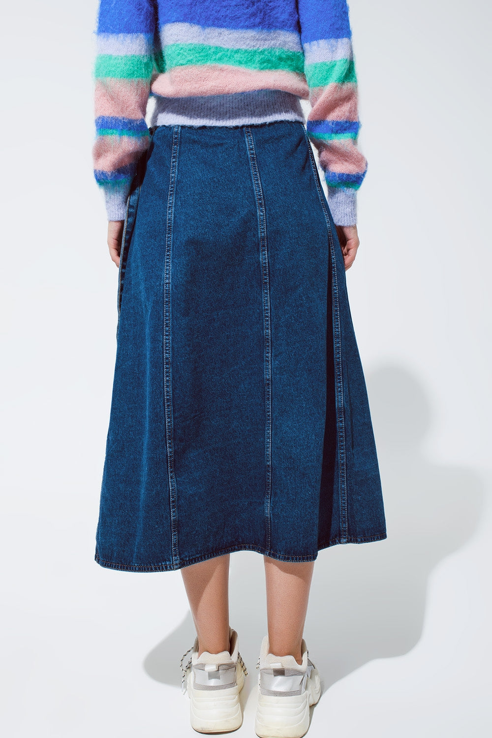 Maxi wrap denim skirt with pocket detail Q2 Skirts BoutiqueLua