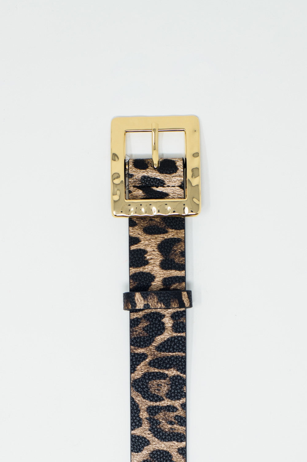 Medium width leopard belt in dark brown with gold buckle Q2 Accesory BoutiqueLua