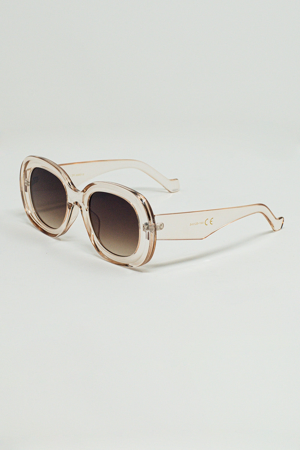 Oversized Circular Sunglasses in translucent white Q2 Sunglasses BoutiqueLua