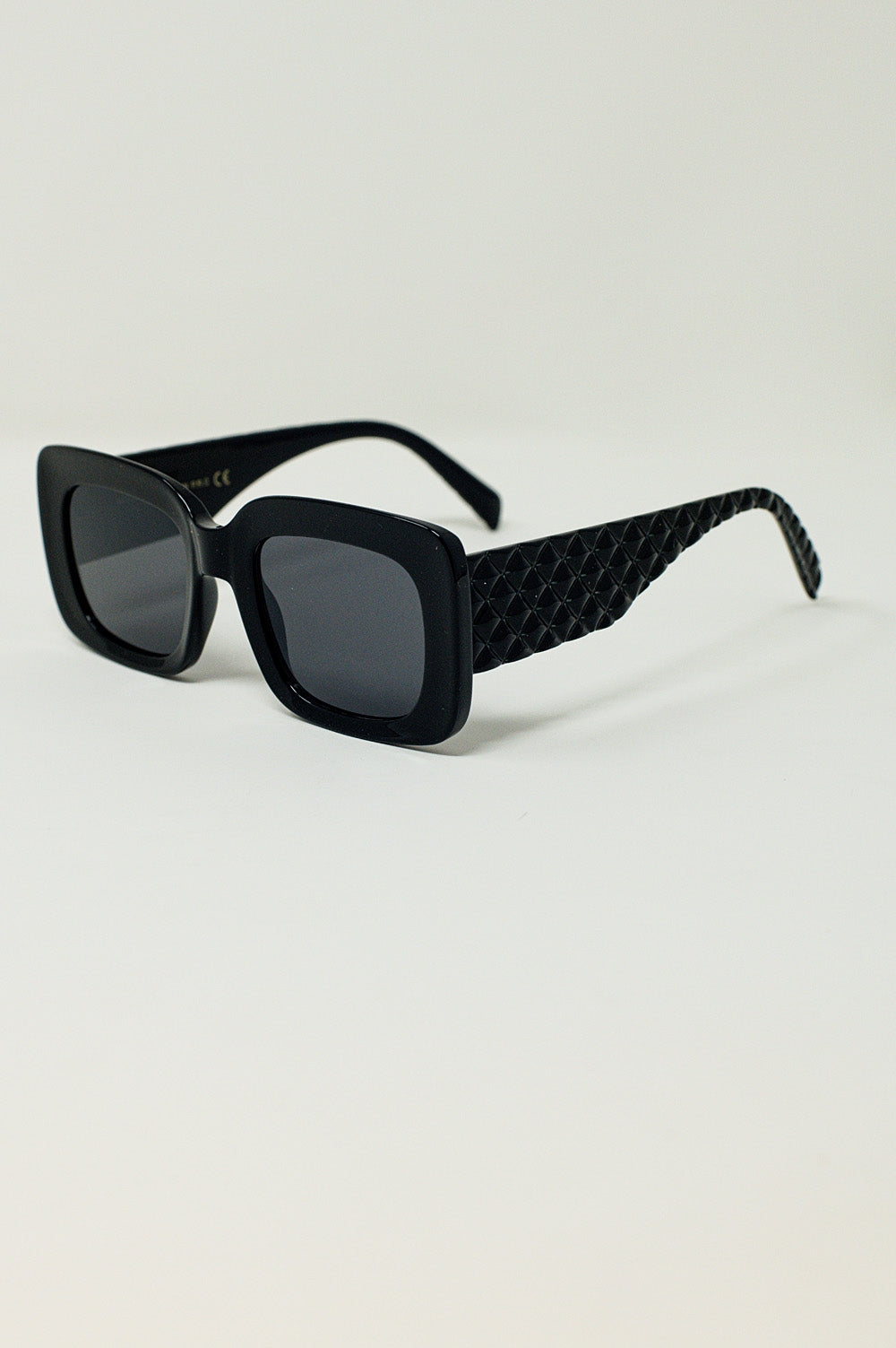 Oversized Oval Sunglasses With Side Detail in Black Q2 Sunglasses BoutiqueLua