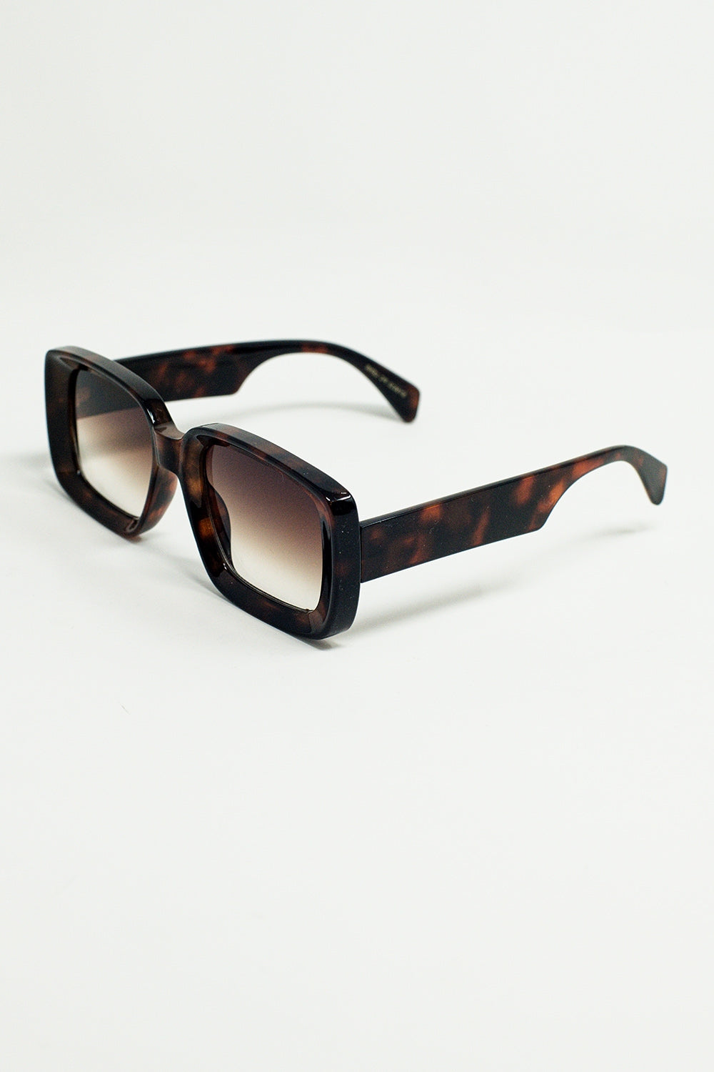 Oversized Rectangular Sunglasses With Wide Frame in brown Q2 Sunglasses BoutiqueLua