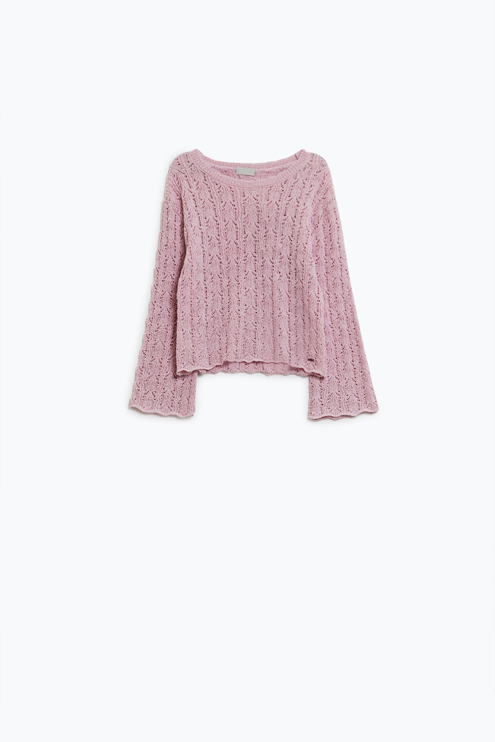 Pink Sweater With Flared Sleeves Q2 Sweaters BoutiqueLua