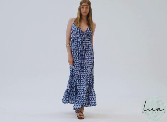 Boho Printed Strappy Maxi Dress