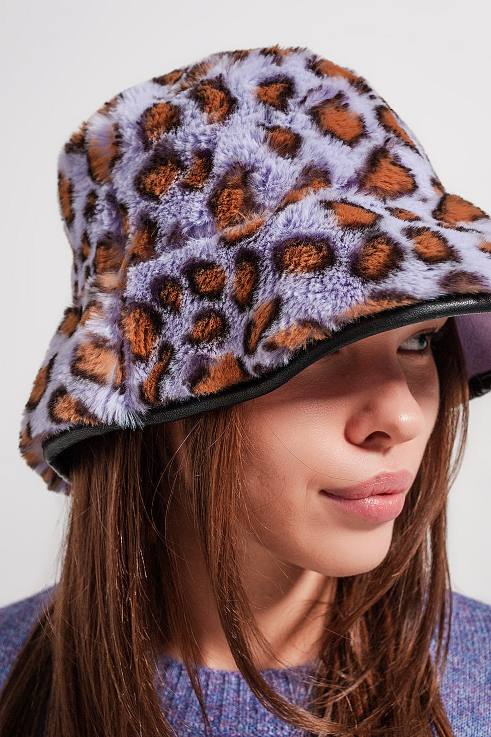 Purple bucket hat in animal print Q2 Hats BoutiqueLua