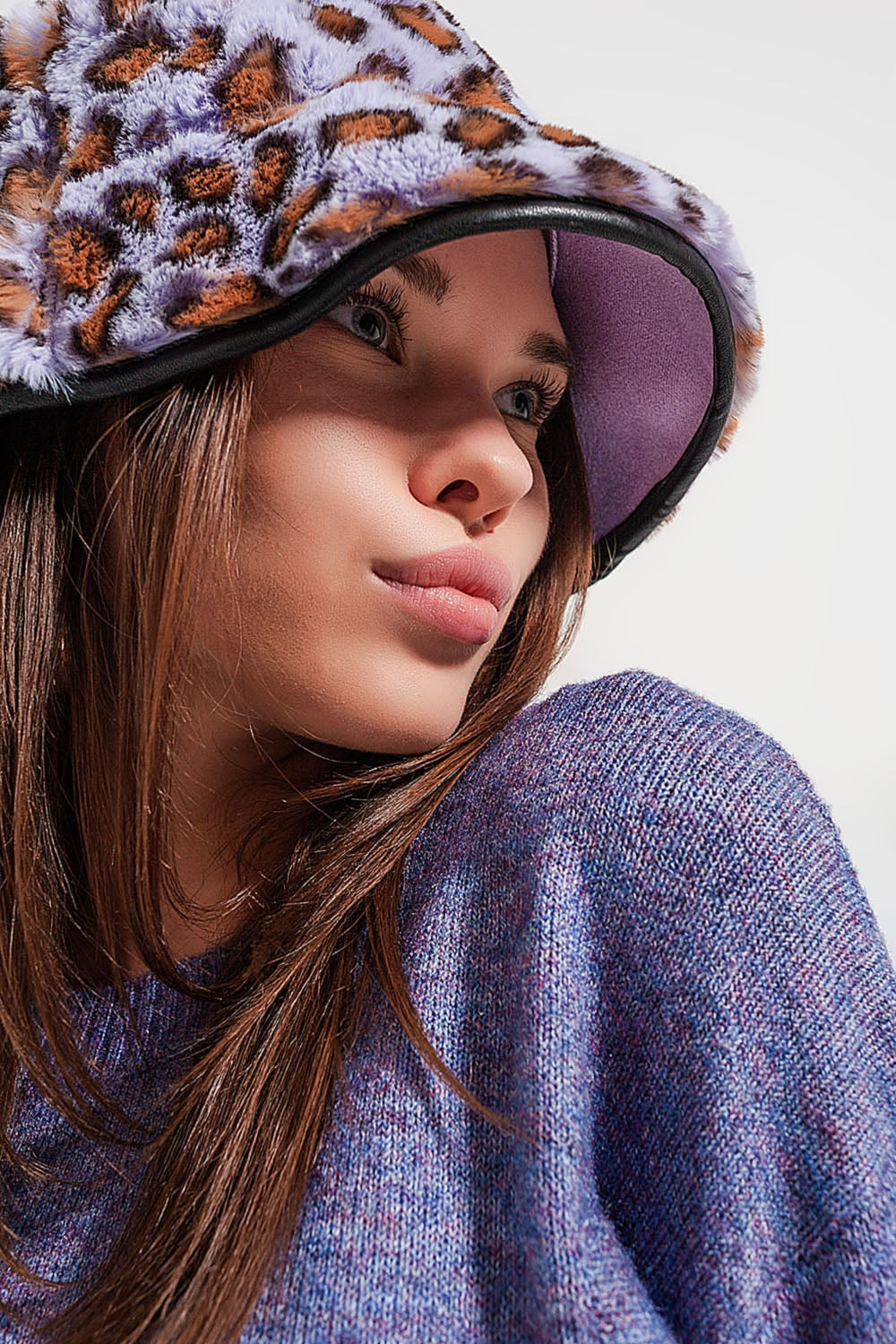 Purple bucket hat in animal print Q2 Hats BoutiqueLua