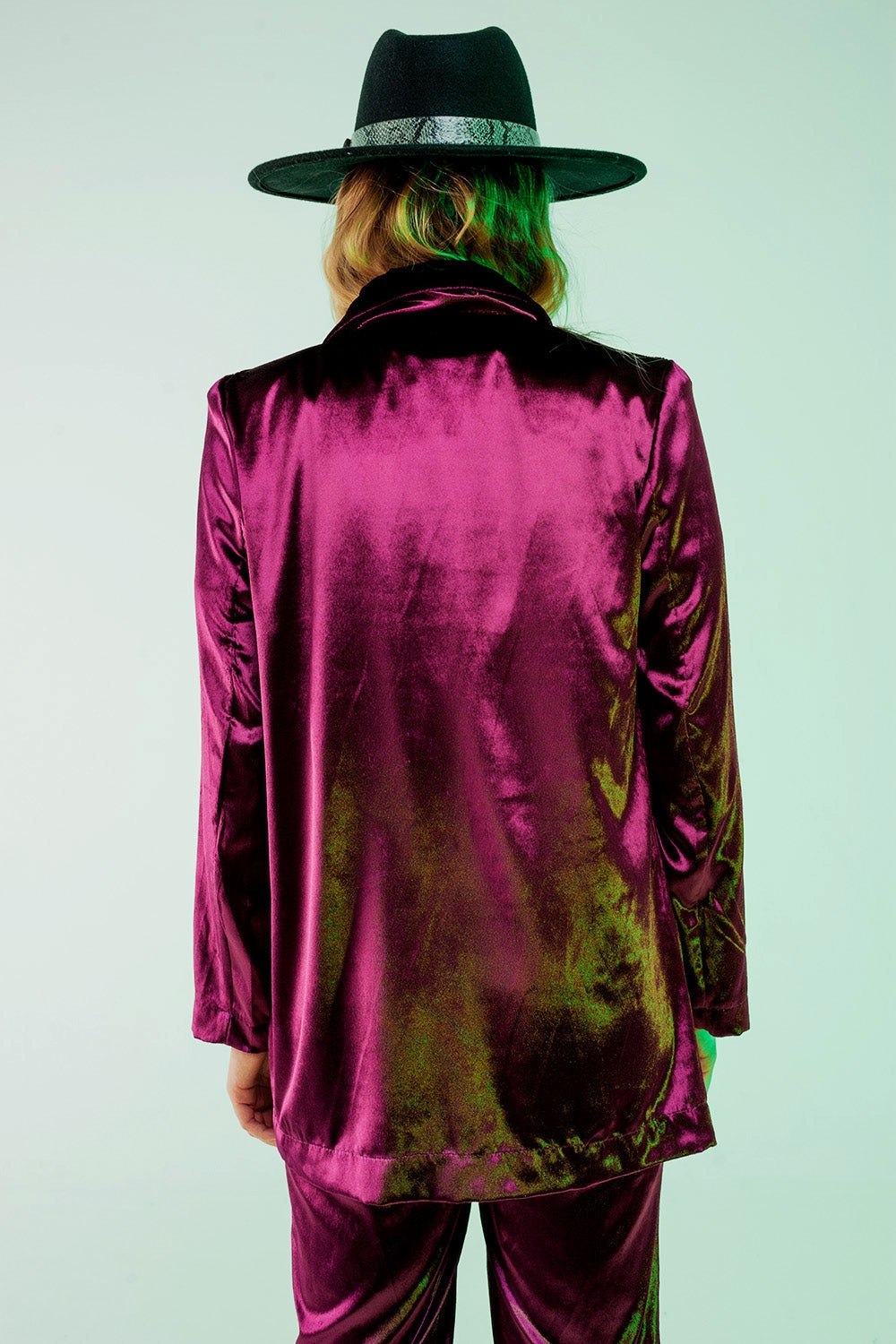 Purple velvet oversized blazer Q2 Coats and Jackets BoutiqueLua