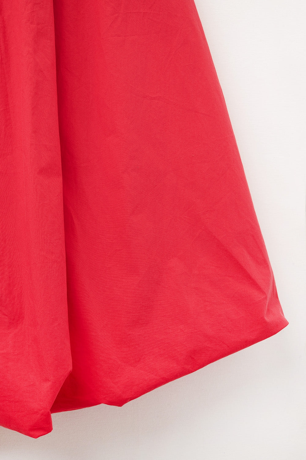 Red Mini Bubble Skirt in poplin fabric