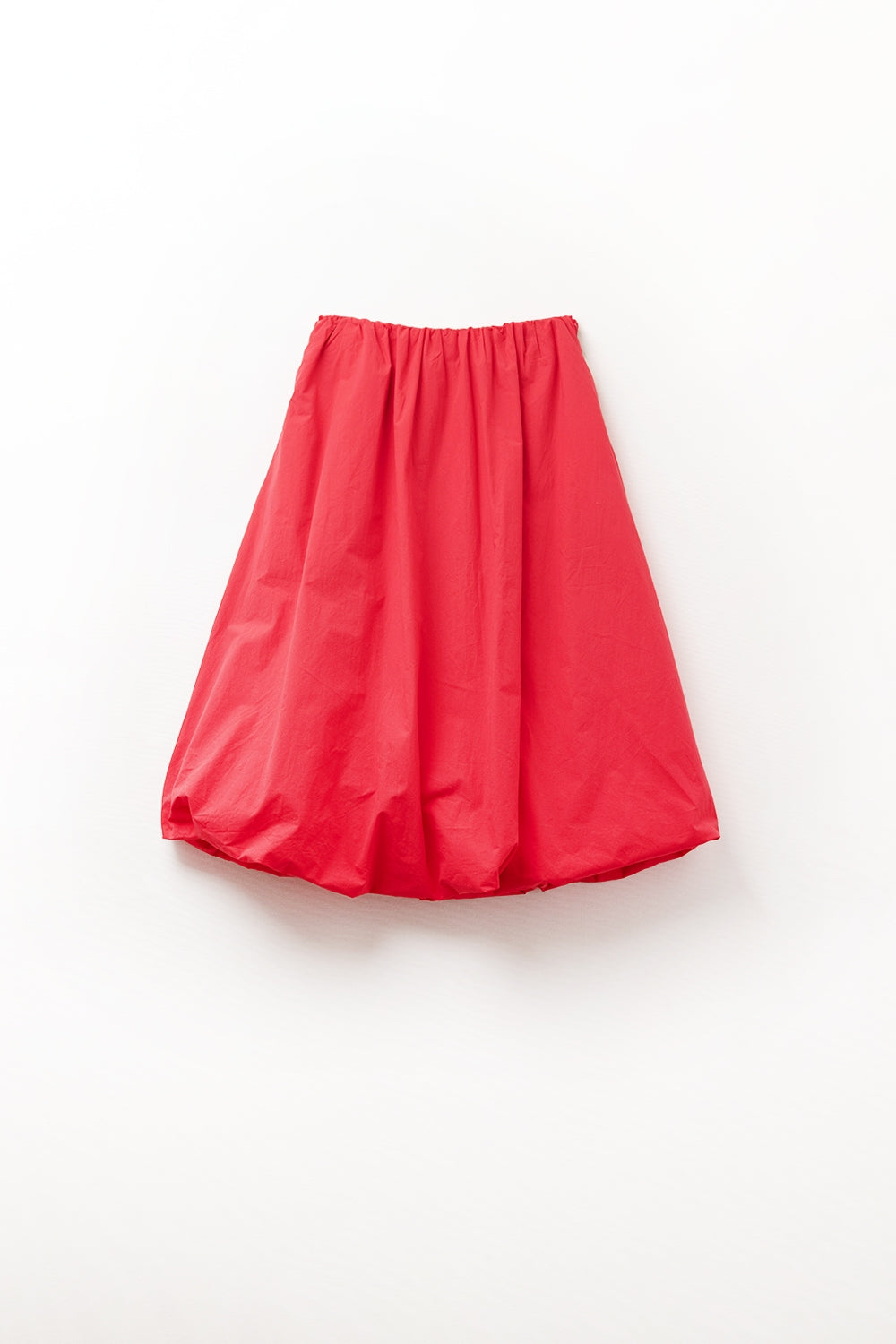 Red Mini Bubble Skirt in poplin fabric