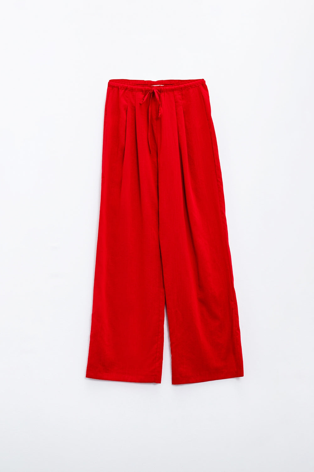 Red Relaxed Pants With Drawstring Closing And Side Pockets Q2 Pants BoutiqueLua