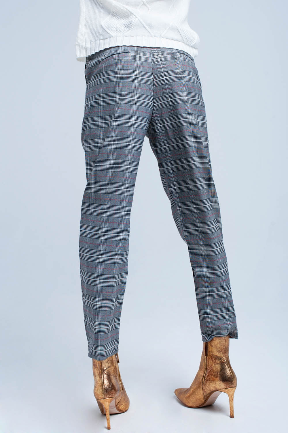 Red tartan pattern pants Q2 Pants BoutiqueLua