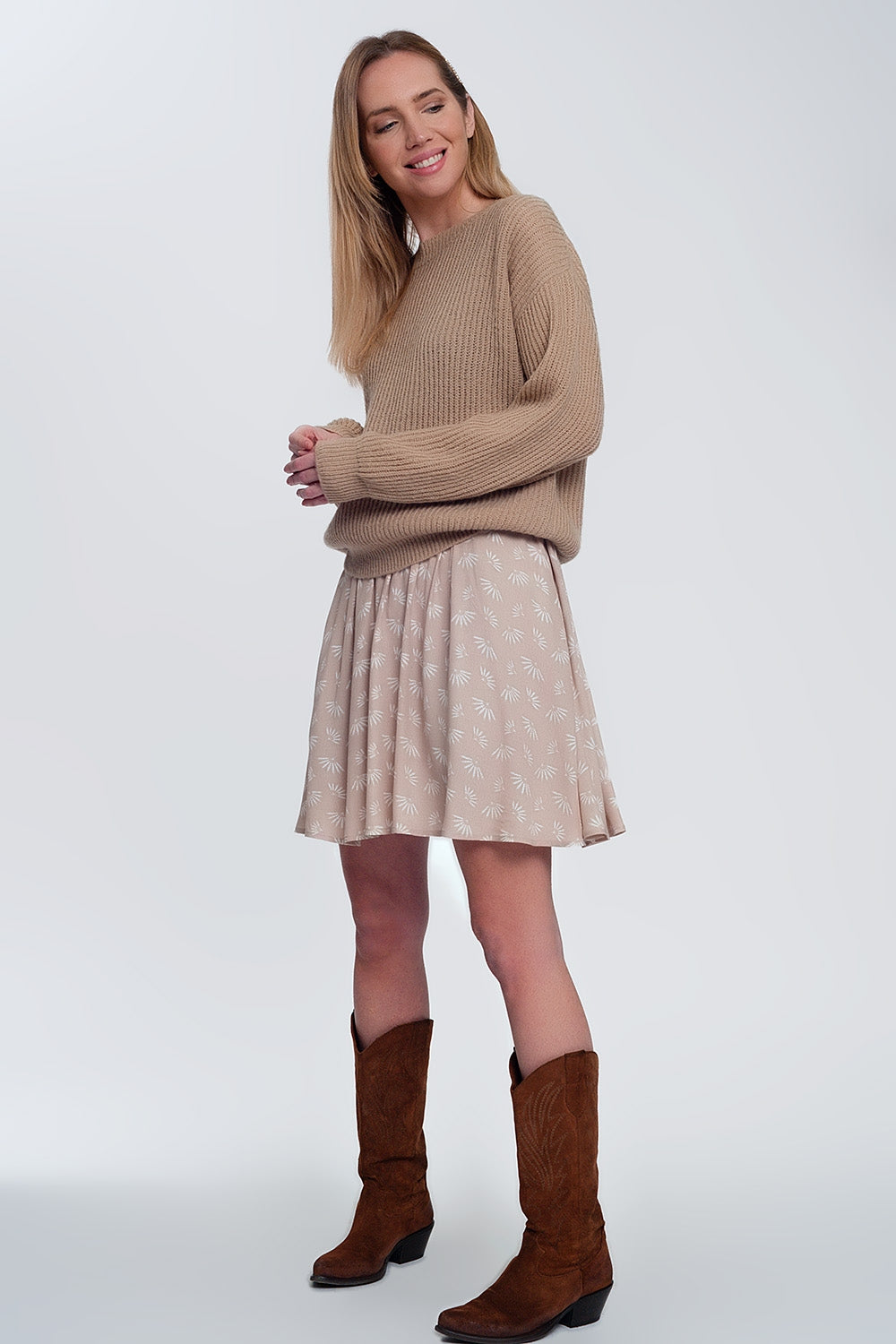 Ribbed jumper in light beige Q2 Sweaters BoutiqueLua