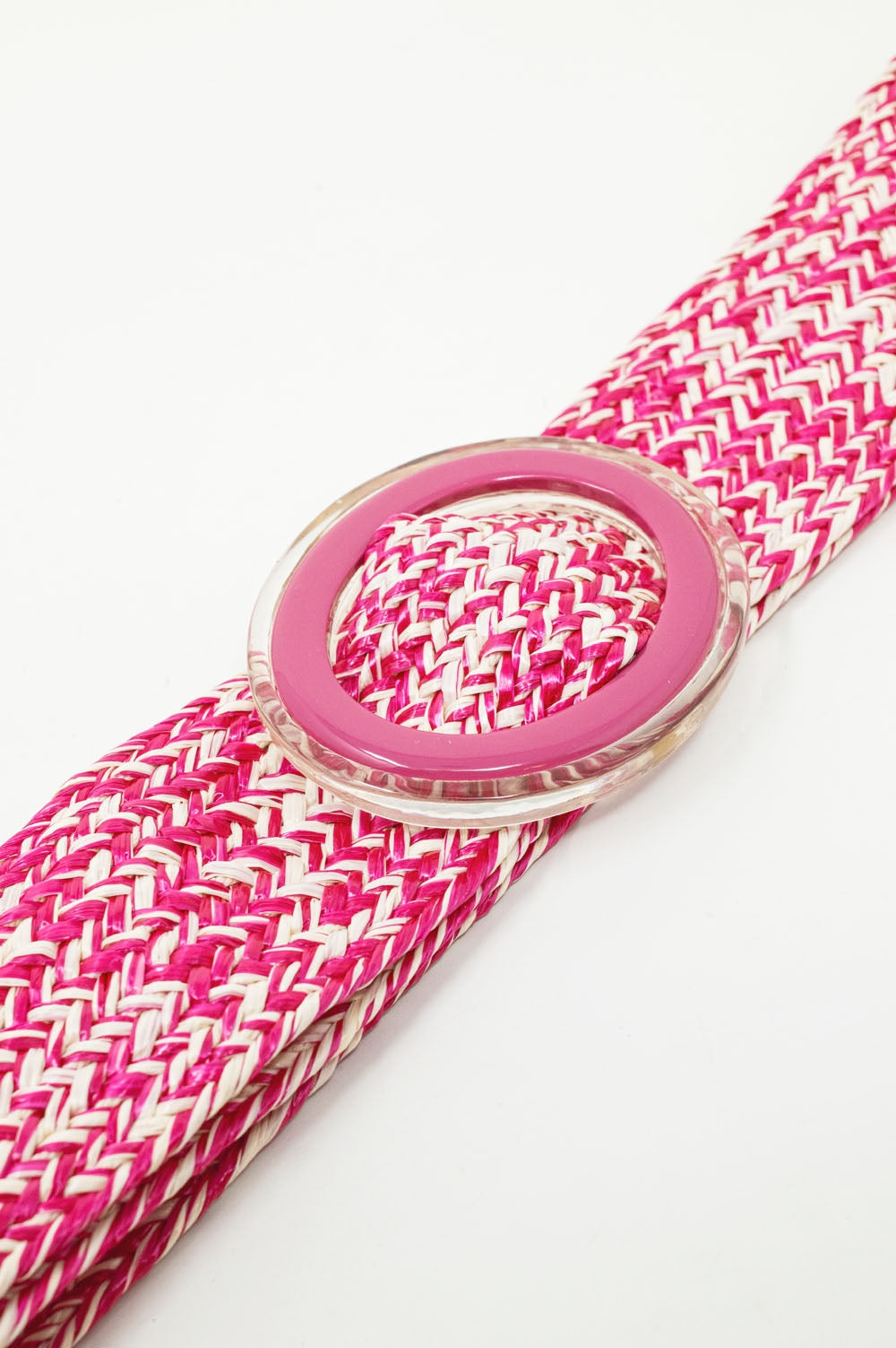 Round Buckle Braided Belt in Pink Q2 Accessories BoutiqueLua