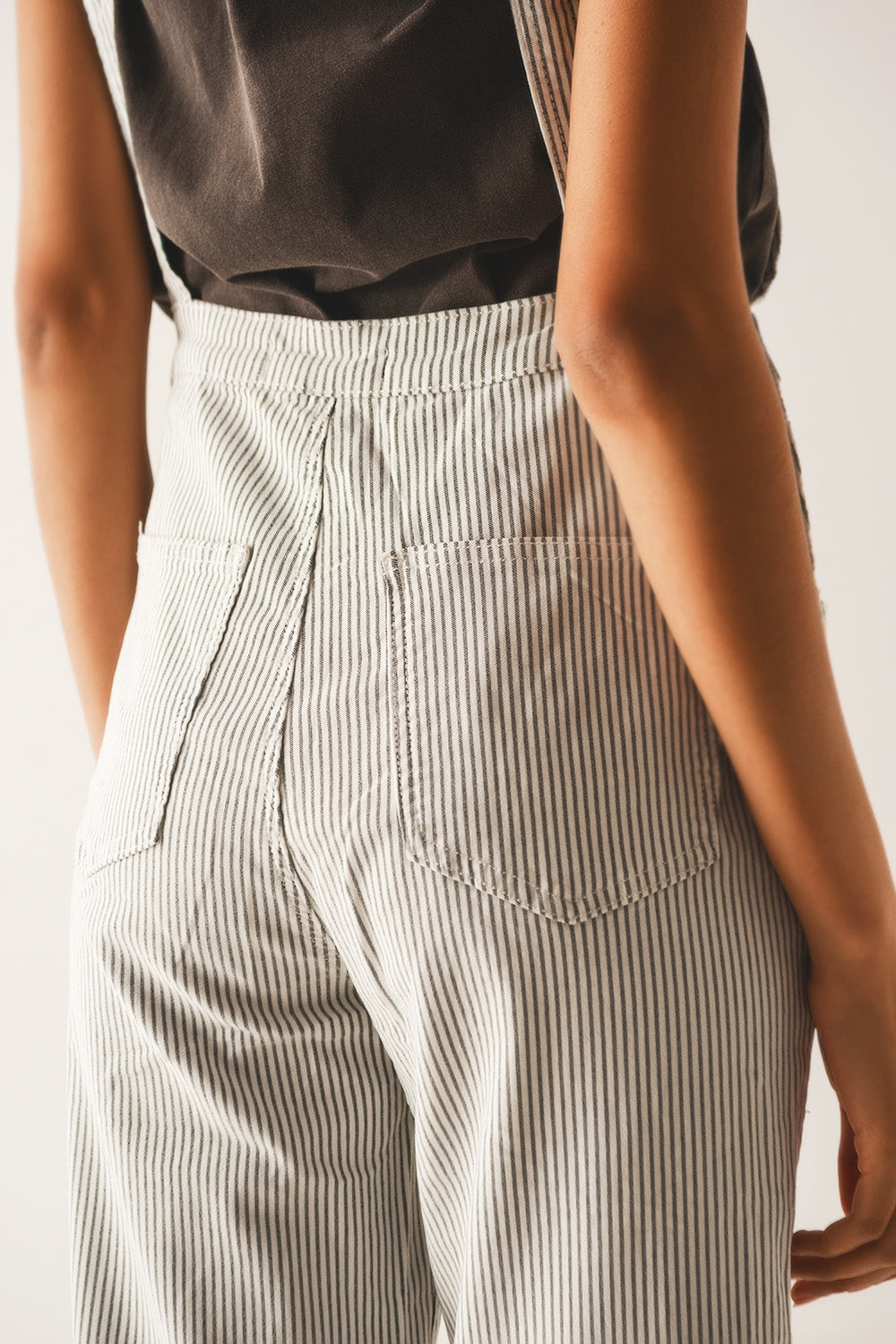 Salopette jumpsuit in grey stripes Q2 Dresses BoutiqueLua