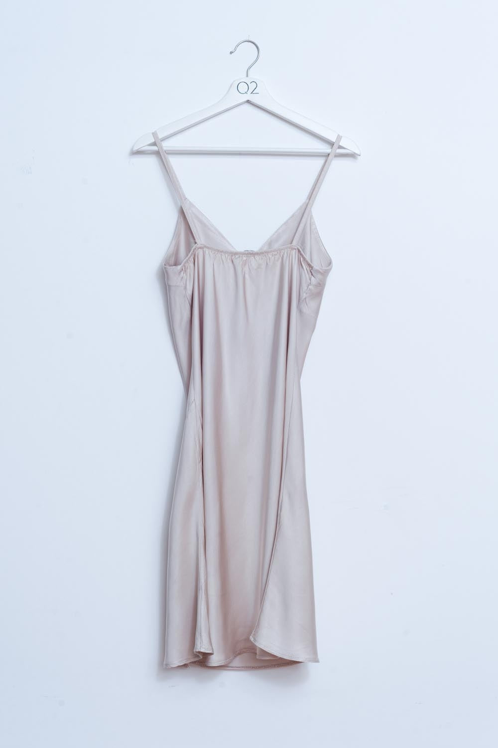 Satin short slip dress in beige Q2 Dresses BoutiqueLua