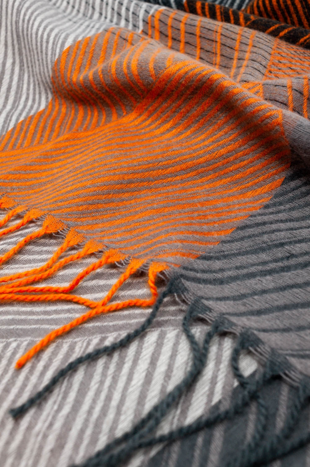 Scarf in orange & black stripe Q2 Necklaces BoutiqueLua