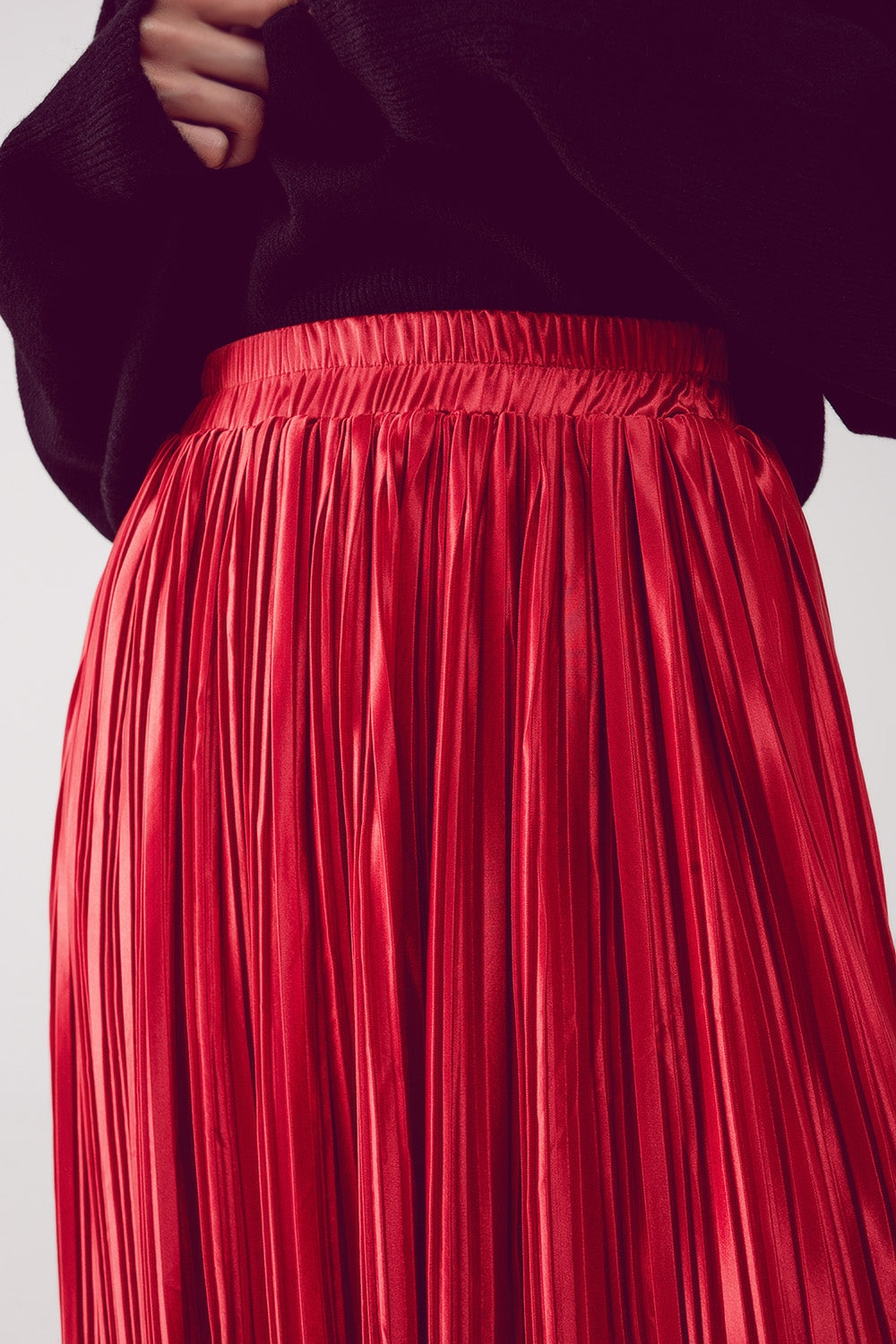 Shiny rust pleated midi skirt Q2 Skirts BoutiqueLua