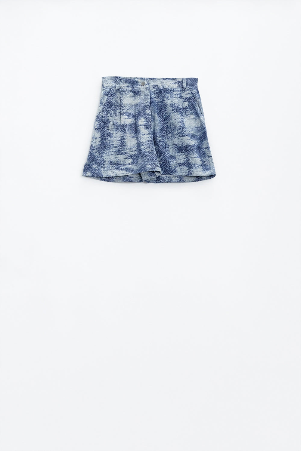 Shorts In Tie Dye Blue With Front And Back Pockets Q2 Pants BoutiqueLua