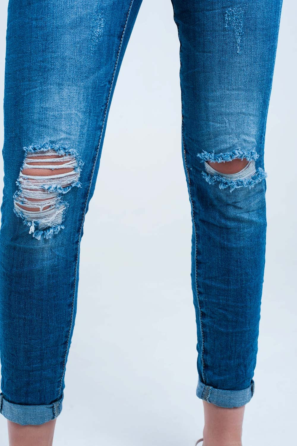 Skinny elastic jeans with rips Q2 Jeans BoutiqueLua