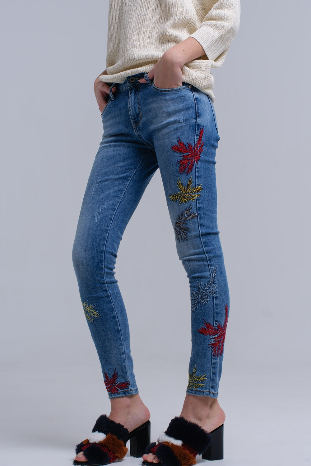 Skinny embroidered jeans Q2 Jeans BoutiqueLua