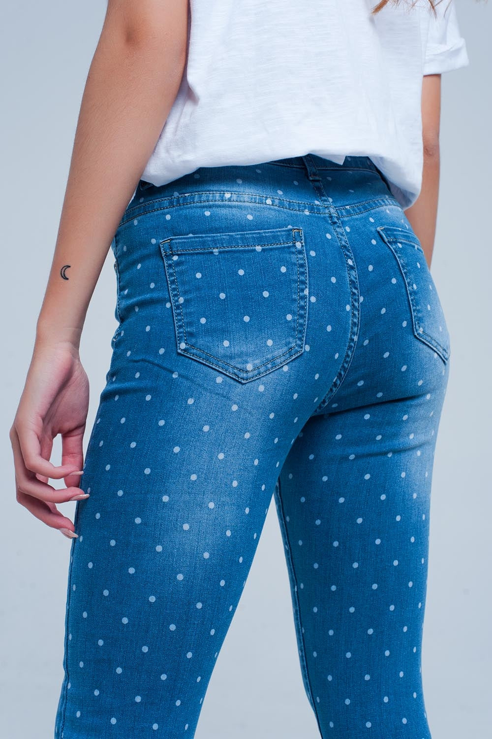 Skinny jeans in polka dot print Q2 Jeans BoutiqueLua