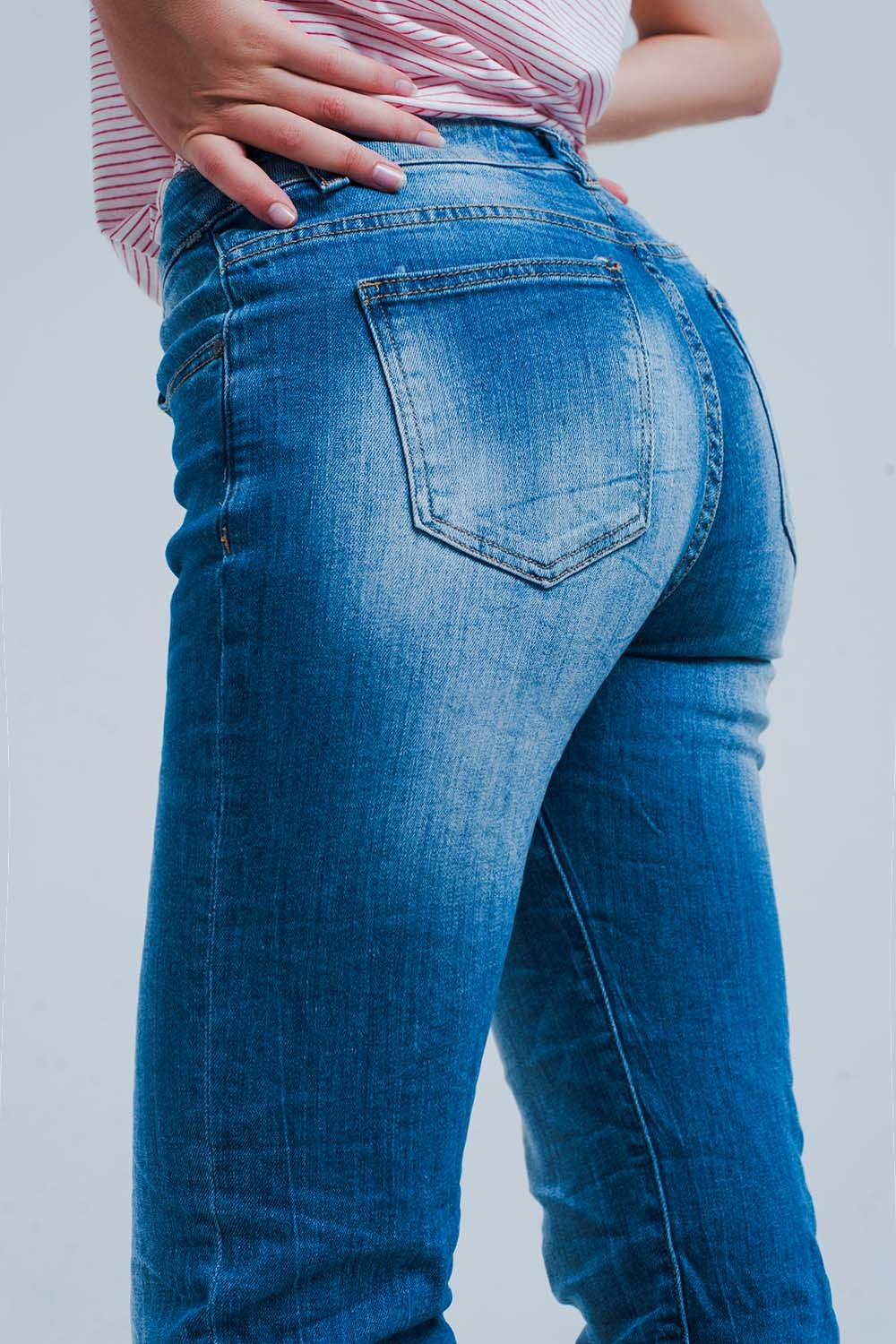 Skinny jeans with crinkle effect Q2 Jeans BoutiqueLua