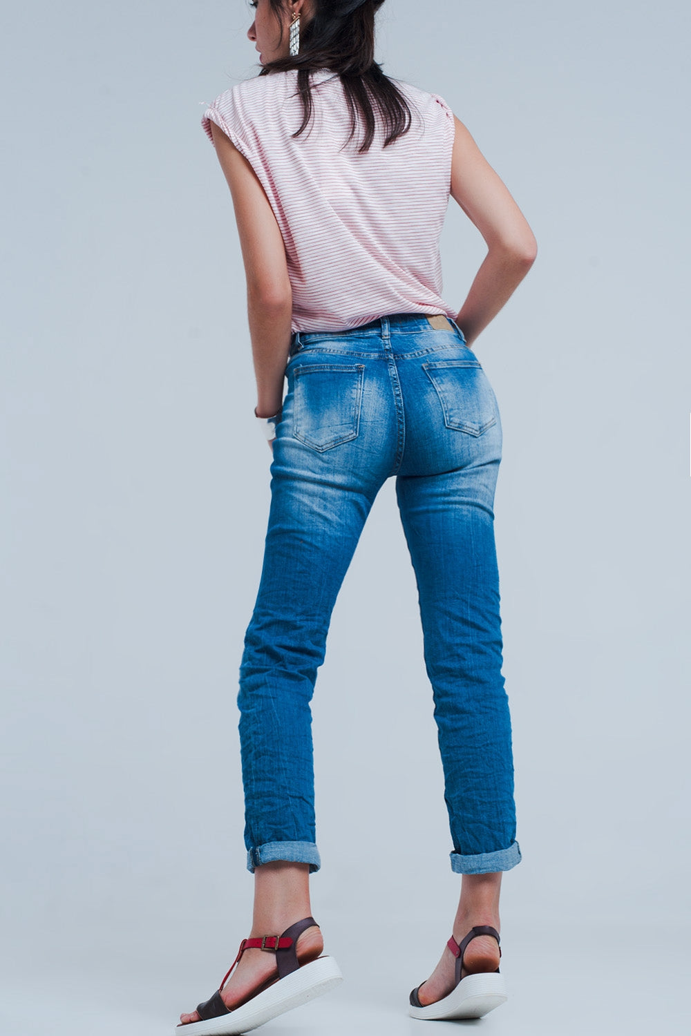 Skinny jeans with crinkle effect Q2 Jeans BoutiqueLua