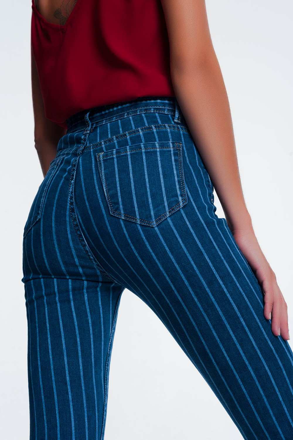 skinny jeans with pinstripe Q2 Jeans BoutiqueLua