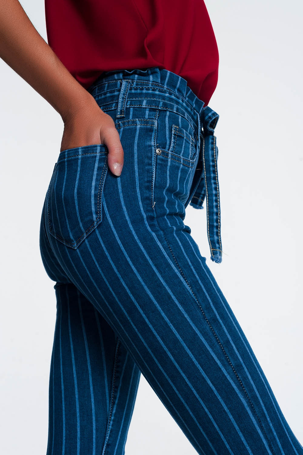 skinny jeans with pinstripe Q2 Jeans BoutiqueLua