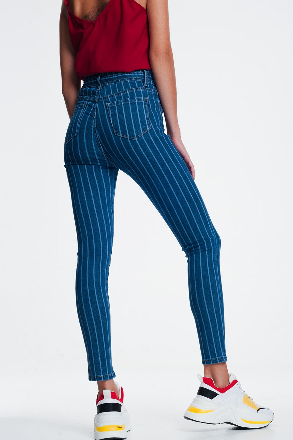 skinny jeans with pinstripe Q2 Jeans BoutiqueLua