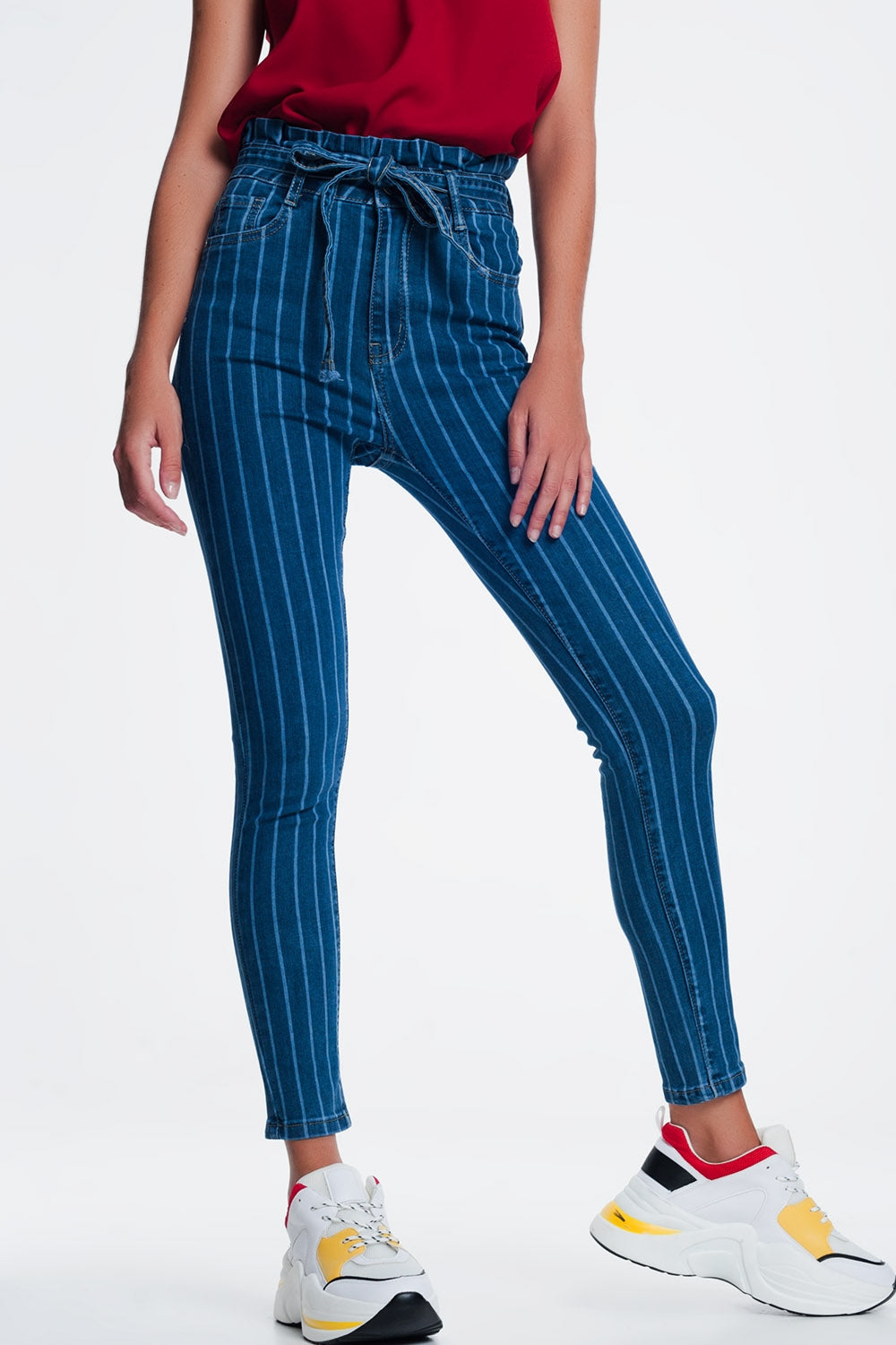 skinny jeans with pinstripe Q2 Jeans BoutiqueLua