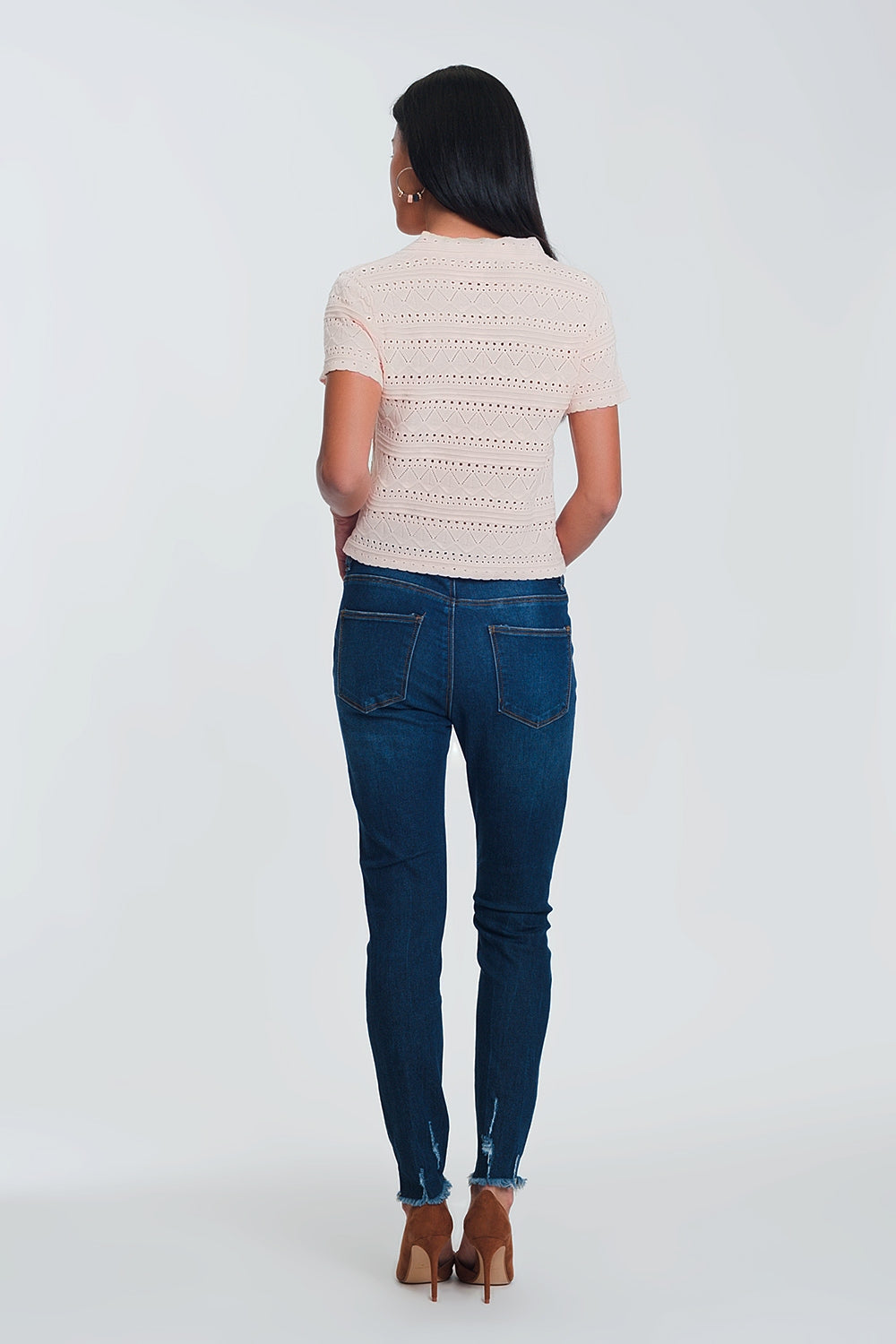 Skinny regular waist jeans in light denim Q2 Jeans BoutiqueLua