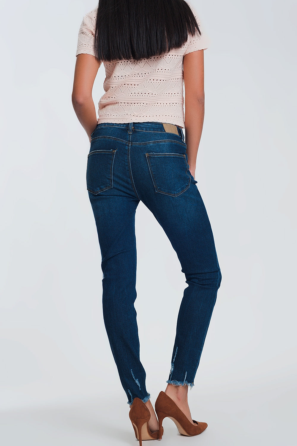 Skinny regular waist jeans in light denim Q2 Jeans BoutiqueLua