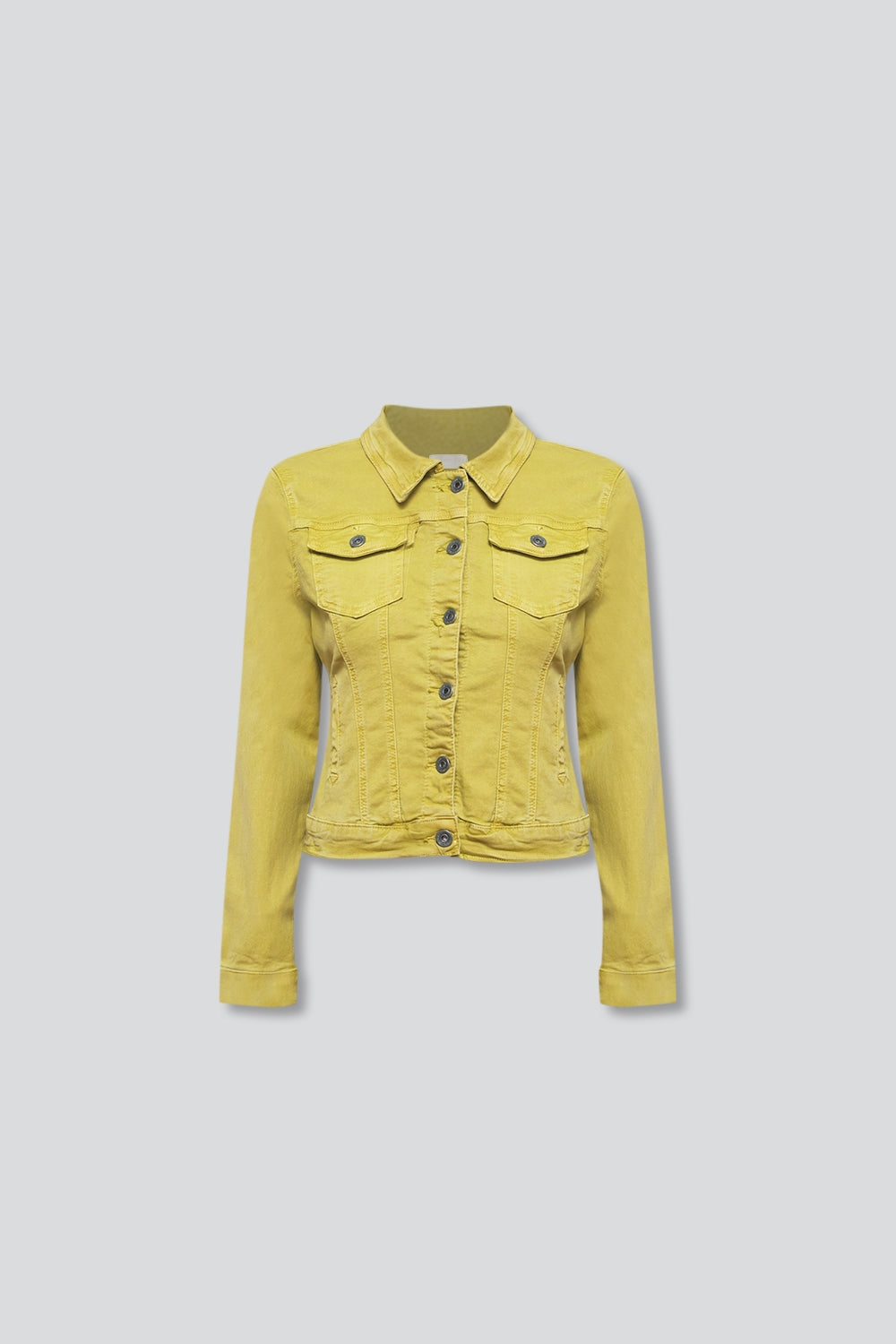 Veste camionneur slim en denim vert citron