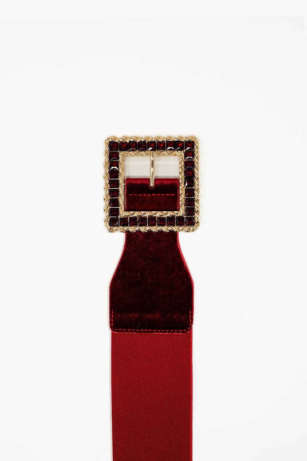 Square red belt with rhinestones and adjustable elastic Q2 Accessories BoutiqueLua